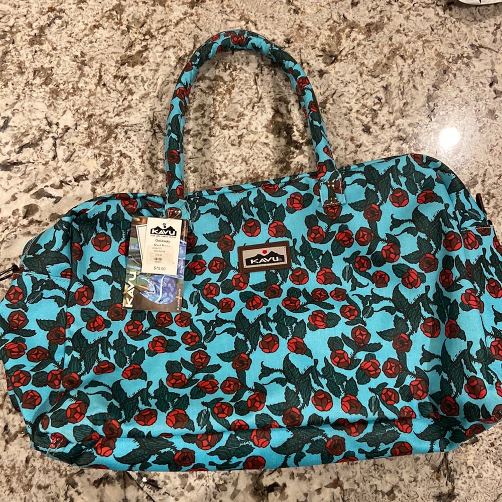 KAVU duffle bag in Getaway Red Rose.